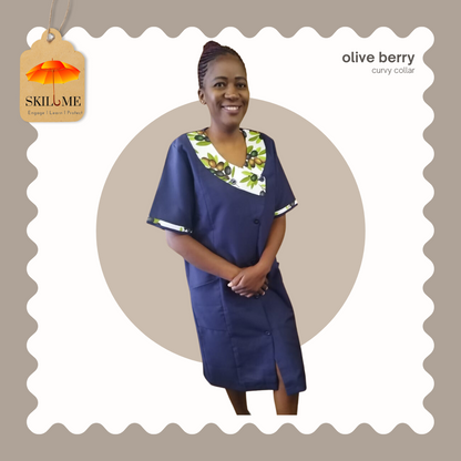 OLIVE BERRY_BLUE  CURVY COLLAR UNIFORM